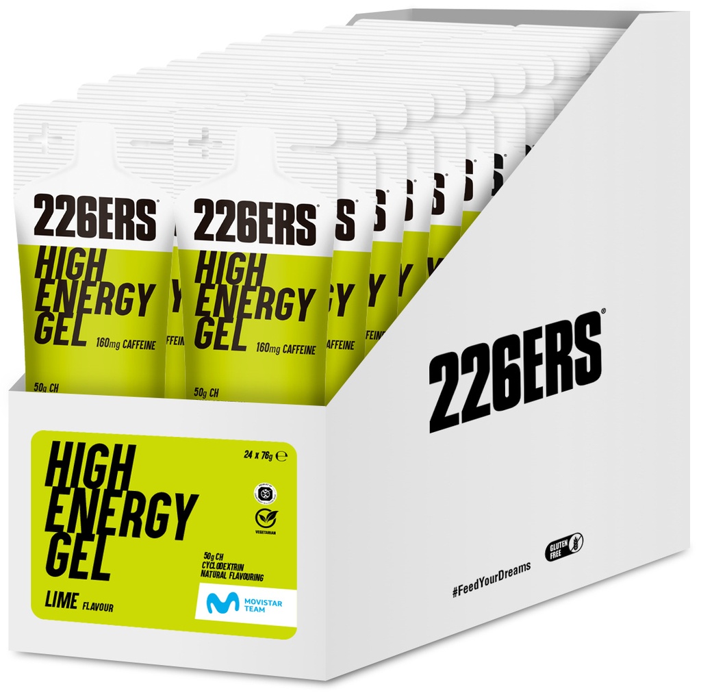 Гель 226ERS High Energy 50г углеводов 160мг кофеина лайм 76г 24шт/уп 1824г